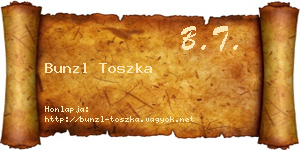 Bunzl Toszka névjegykártya